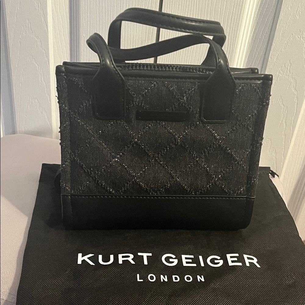 Kurt Geiger Black Textured Satchel